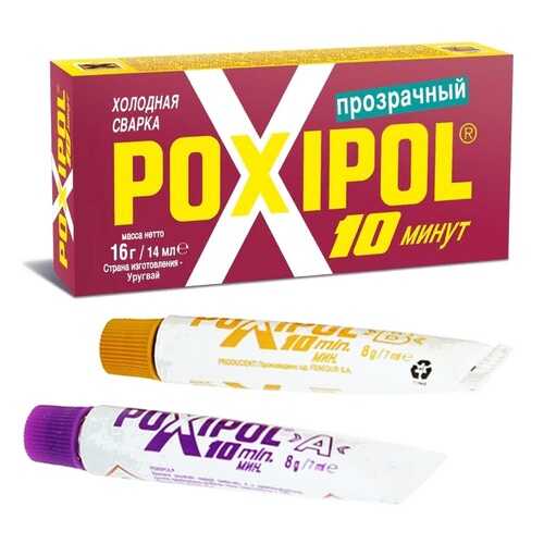 Холодная сварка Poxipol, двухкомпонентный, прозрачный, 14 мл, 21 грамм в Башнефть