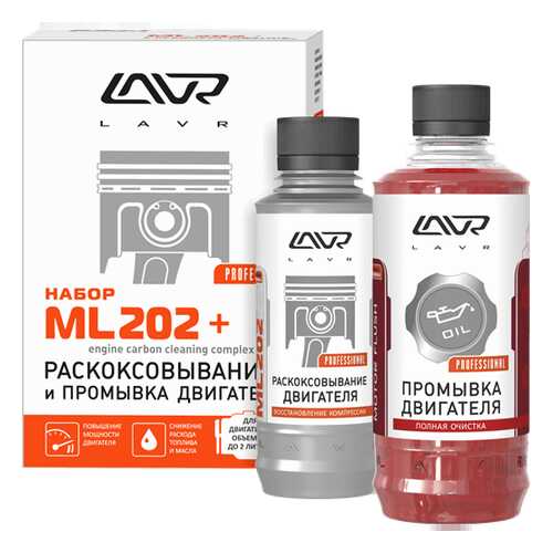 Набор: Раскоксовывание МL202 + 5-минутная промывка двигателя, 185мл/ 330мл в Башнефть