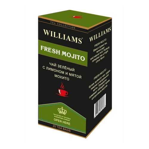 Чай Williams Fresh Mojito, зеленый с лимоном и мятой мохито, 25 пакетиков в Башнефть