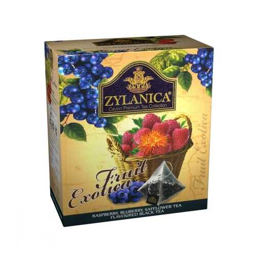 Чай Zylanica Fruit Exotica черный с малиной черникой лепестками сафлора 20 пирамидок в Башнефть