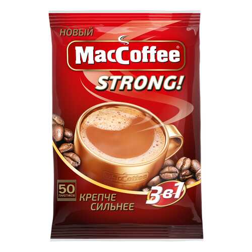 Напиток кофейный растворимый т.з. MacCoffee (3 в 1) Strong, м/уп 16г*50*10 блок в Башнефть