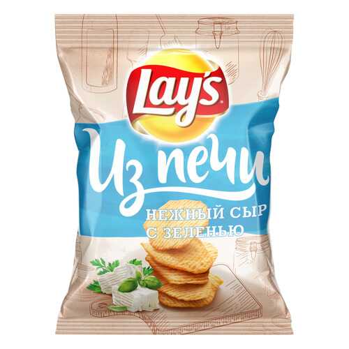 Картофельные чипсы Lays из печи сливочный сыр с зеленью 85 г в Башнефть