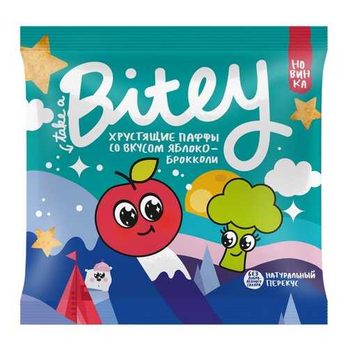 Экструдированные мультизлаковые фигурки Take a Bitey Паффы со вкусом Яблоко-Брокколи 20 г в Башнефть