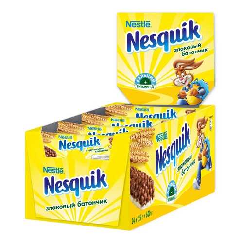Злаковый батончик Nesquik с шоколадом 24 штуки по 25 г в Башнефть