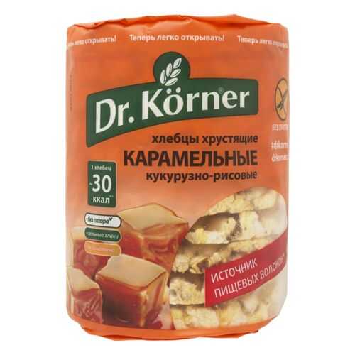 Хлебцы кукурузно-рисовые Dr.Korner карамельные без глютена 90 г в Башнефть