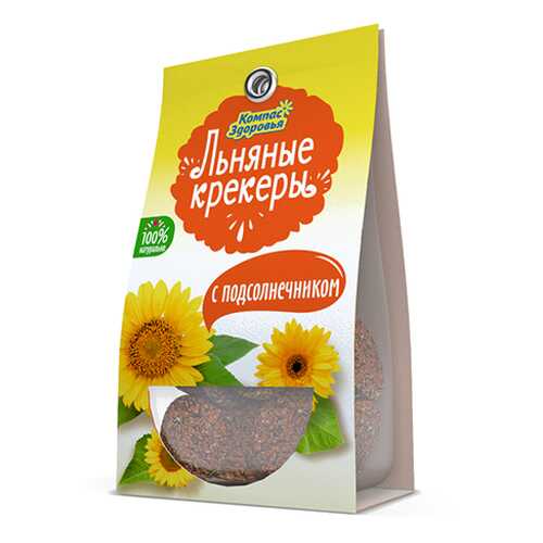Крекеры льняные с подсолнечником Компас здоровья 50 г в Башнефть