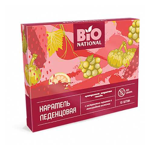 Карамель леденцовая с экстрактом гарцинии и виноградной косточки Bio National 32,5 г в Башнефть