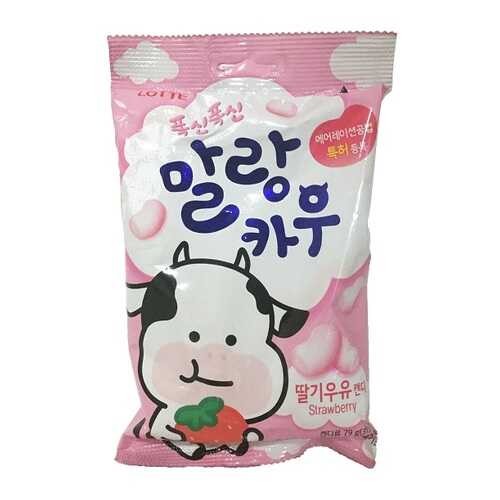 Карамель Лотте Malang Cow Strawberry Milk Лотте 79 г Южная Корея в Башнефть