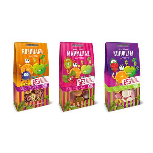 Микс Живые снеки Ассорти (Жевательные конфеты, 35г, Козинаки, 55г, Мармелад, 70г) в Башнефть