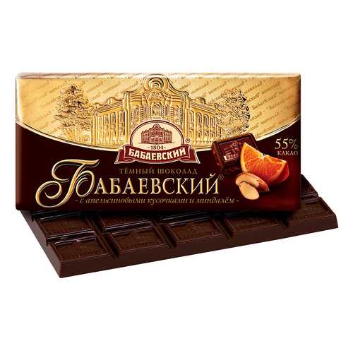 Шоколад Бабаевский 55% темный апельсин-миндаль 100 г в Башнефть