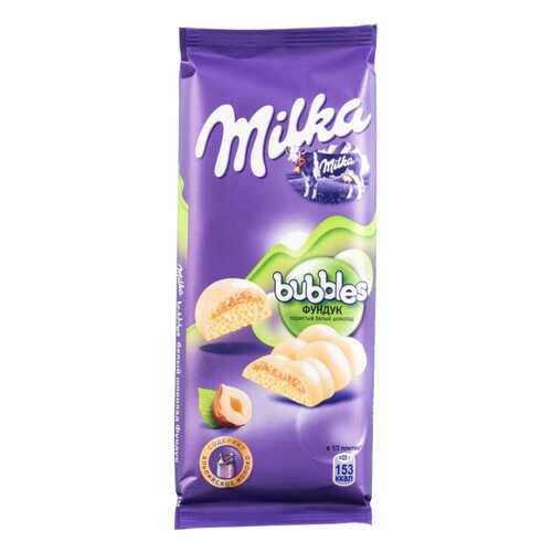 Шоколад белый пористый Milka bubbles с фундуком 83 г в Башнефть