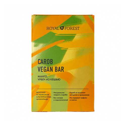 Шоколад Carob Vegan Bar Манго, урбеч из кешью Royal Forest 50 г в Башнефть