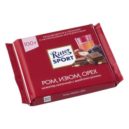 Шоколад молочный Ritter Sport ром изюм орех 100 г в Башнефть