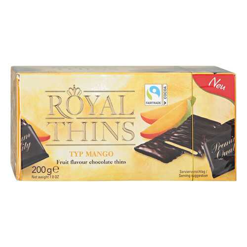 Шоколадные плитки Halloren Royal Thins темный cо вкусом манго 200г. в Башнефть