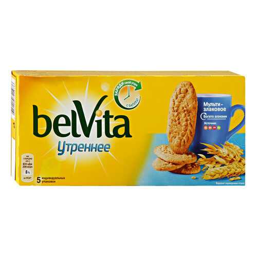 Печенье сахарное BELVITA мультизлаковое 225г*5 шт в Башнефть