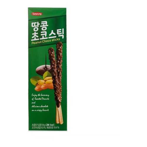 Печенье Sunyoung Палочки шоколадные с арахисом 54 г Южная Корея в Башнефть