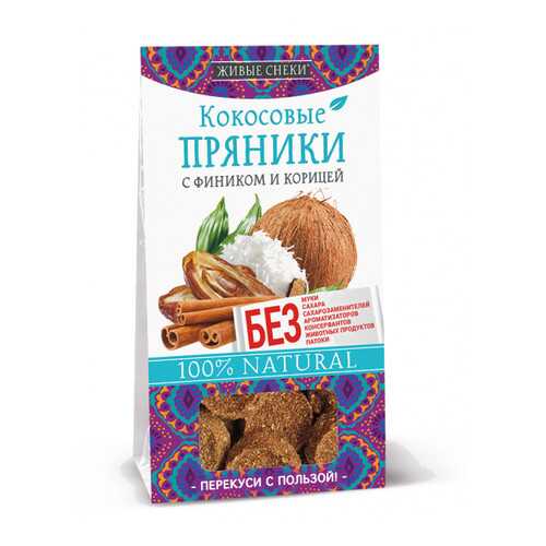 Пряники кокосовые Живые снеки «С фиником и корицей», 4 шт по 50г в Башнефть
