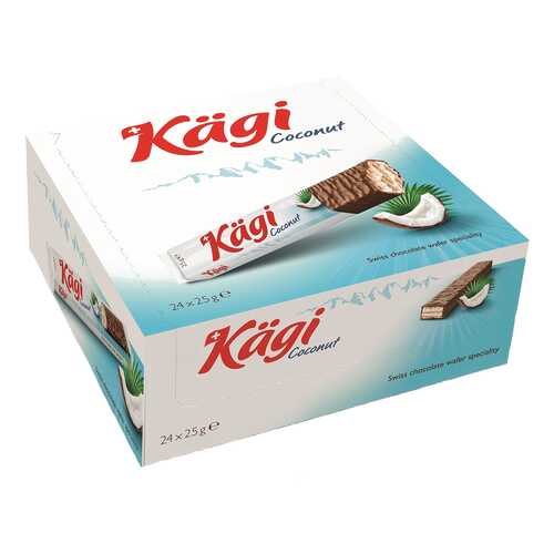 Вафли Kaegi Coconut с кокосовым крем в молочном шоколаде 24*25 г в Башнефть