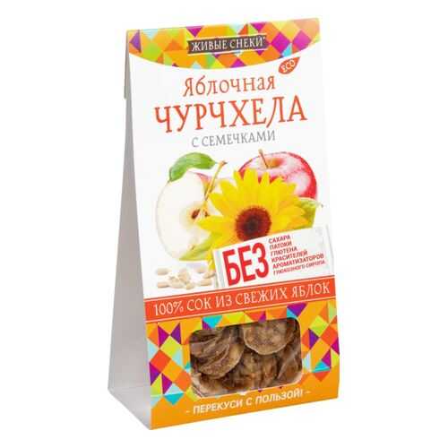 Чурчхела яблочная Живые снеки с семечками 90 г в Башнефть