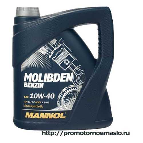 7505 MANNOL MOLIBDEN 10W40 4 л. (metal) Полусинтетическое моторное масло 10W-40 в Башнефть