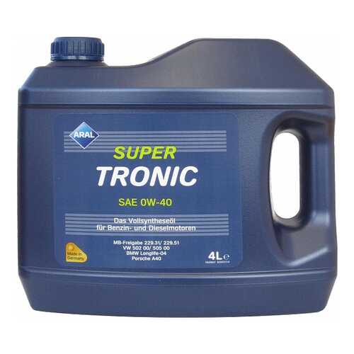 Моторное масло Aral SuperTronic 0W-40 4л в Башнефть