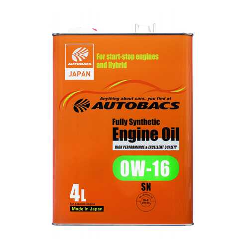 Моторное масло AUTOBACS ENGINE OIL FS 0W16 SN (4л) в Башнефть