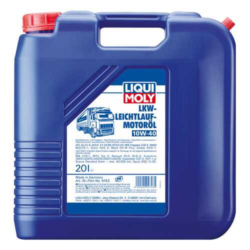 Моторное масло Liqui moly LKW-Leichtlauf-Motoroil Basic 10W-40 20л в Башнефть