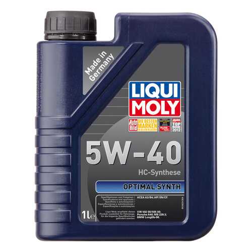 Моторное масло Liqui moly Optimal Synth 5W-40 1л в Башнефть