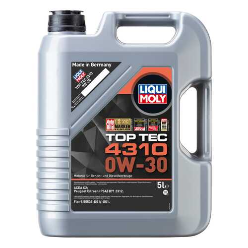 Моторное масло Liqui moly Top Tec 4310 0W-30 5л в Башнефть