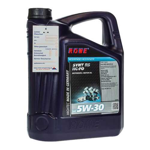 Моторное масло Rowe Hightec Synt RS HC-FO 5W-30 5л в Башнефть
