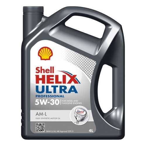 Моторное масло Shell Helix Ultra Professional AM-L 5W-30 4л в Башнефть