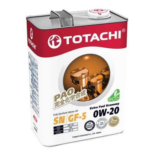 Моторное масло Totachi Extra Fuel Fully Synthetic SN 0W-20 4л в Башнефть